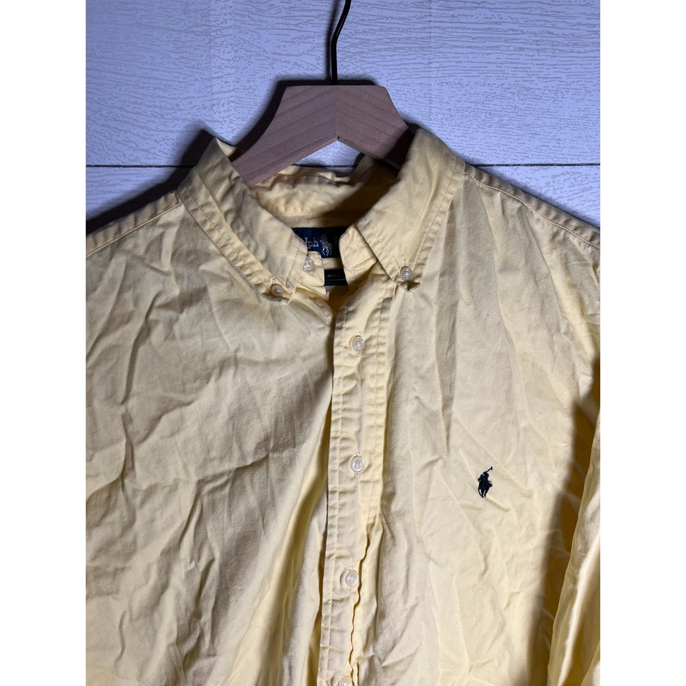 Vintage 90s Polo Ralph Lauren Oxford Shirt Mens XL Yellow Blake Cotton Button